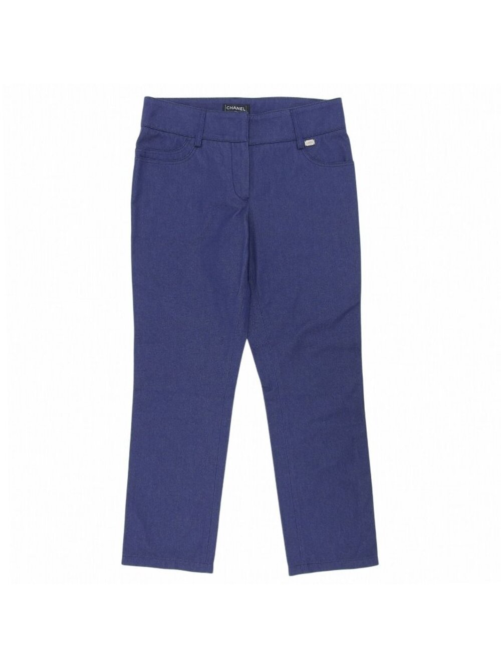 Chanel 04A Cotton 100% Logo Denim Pants Indigo 38